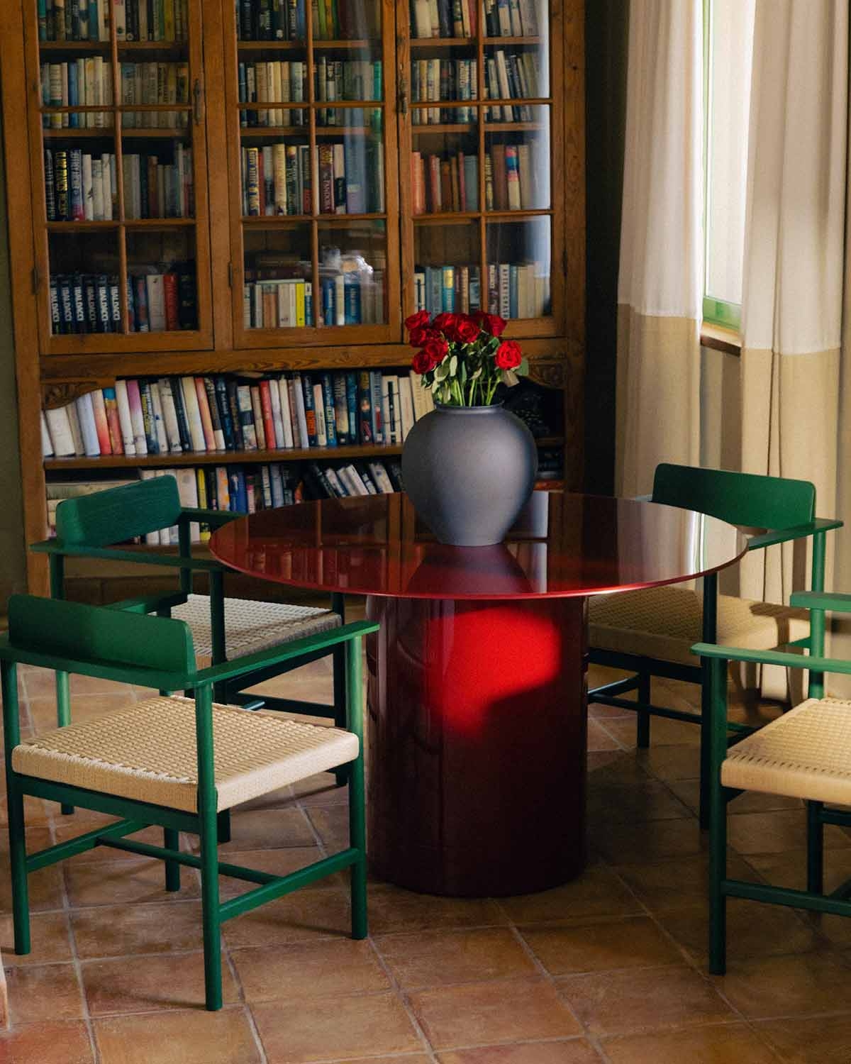 Esstisch rund Ø120 cm aus Glas und Holz Merne, Galeriebild 2