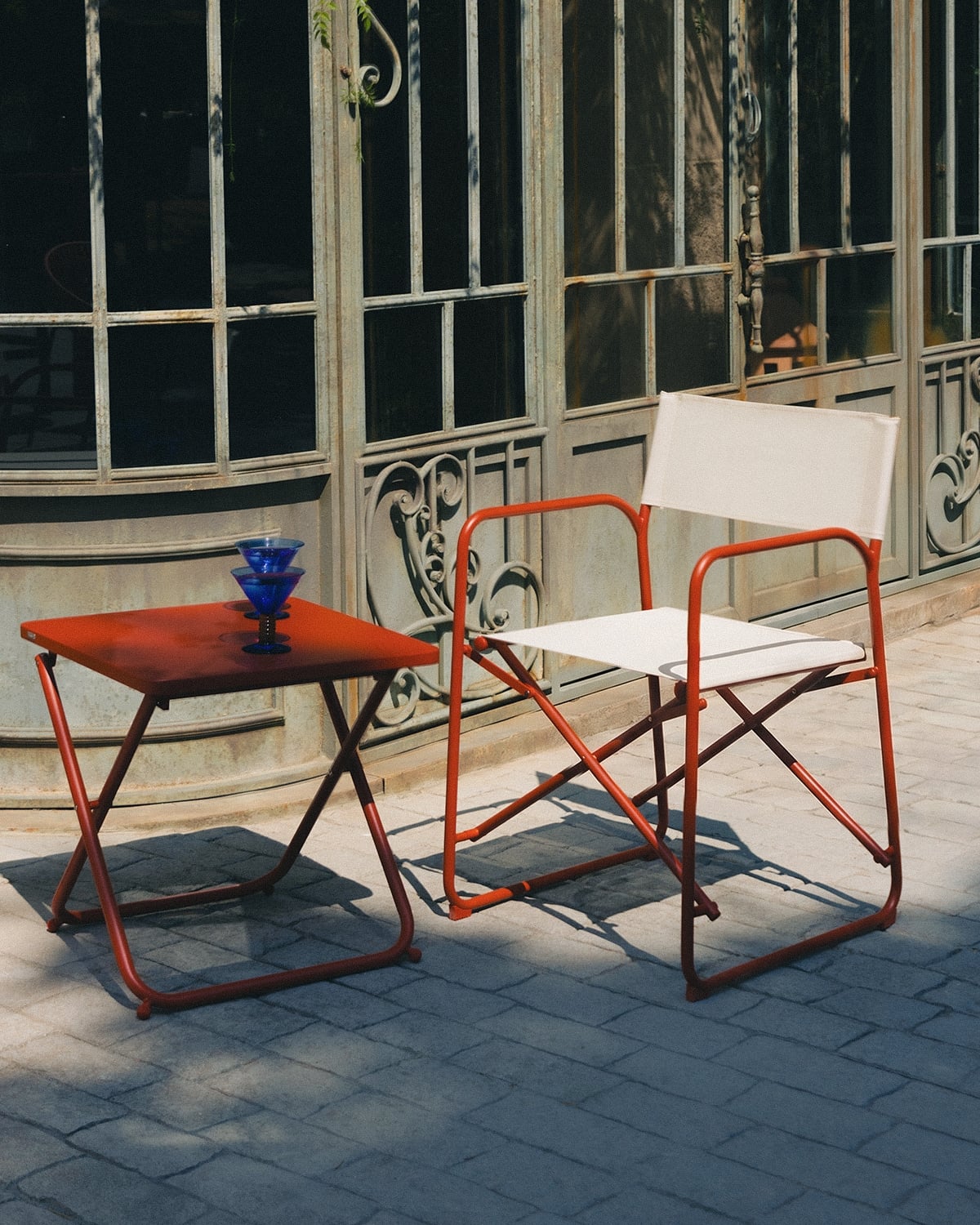 Klappbarer Outdoorstuhl aus Metall und Stoff Bowye, Galeriebild 2