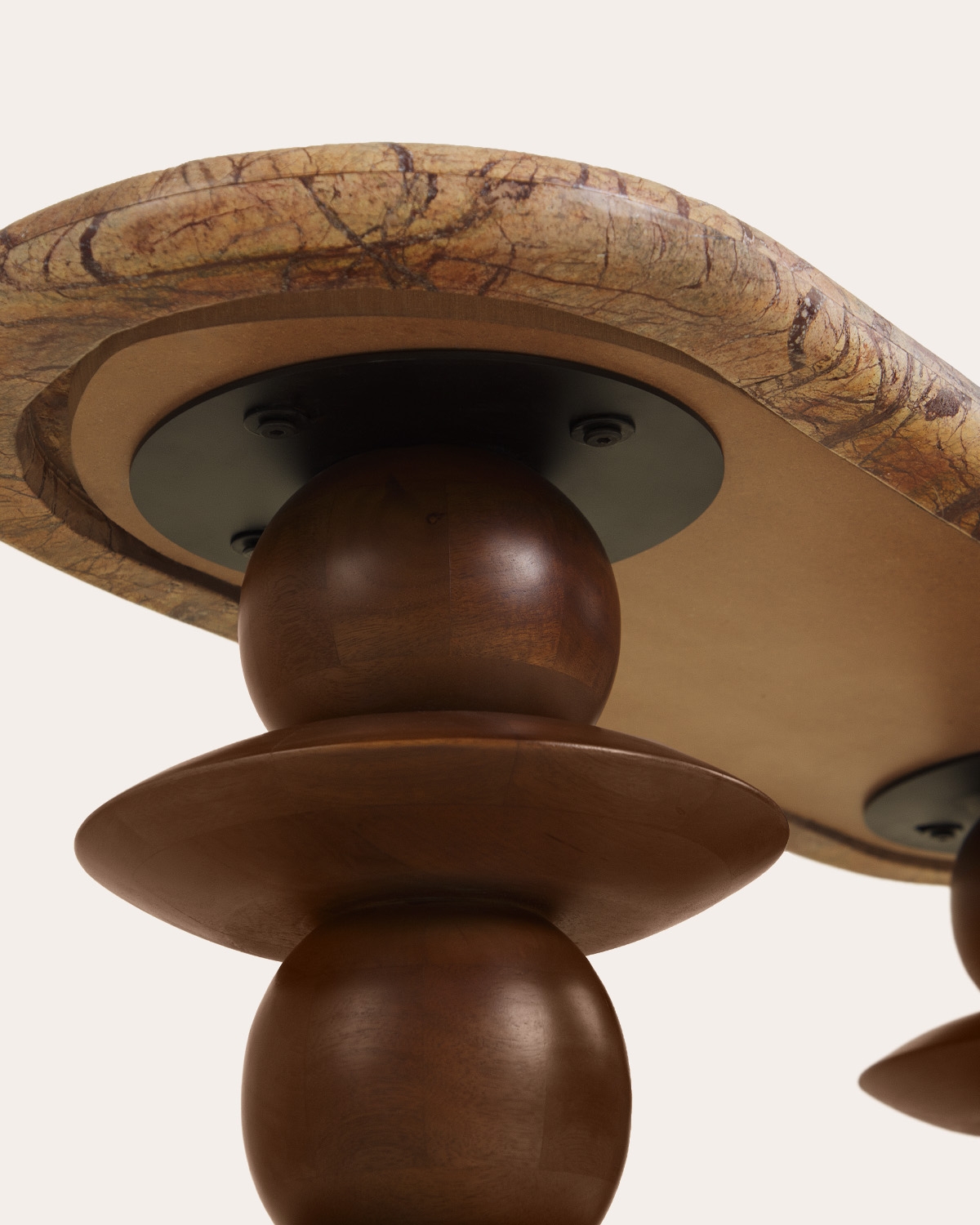 Ovale Flurkonsole 110x40 cm aus Marmor und Mangoholz Erato, Galeriebild 7