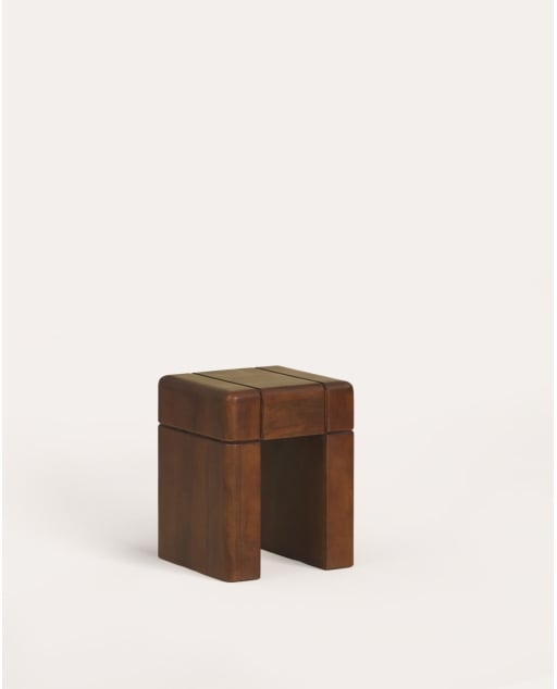 Quadratischer Beistelltisch 40x40 cm aus Mangoholz Thalia