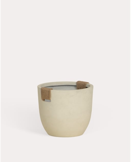 Runder Zement-Blumentopf (Ø37 Cm) Fitonia - Beige Seashell
