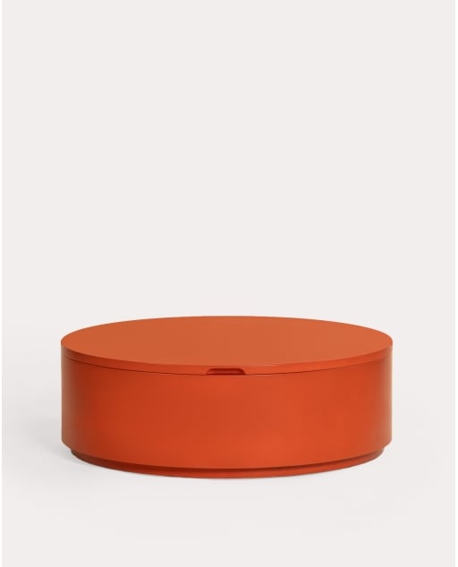 Runder Couchtisch mit Hubmechanismus Ø90 cm aus holz Maele - Rot Brick