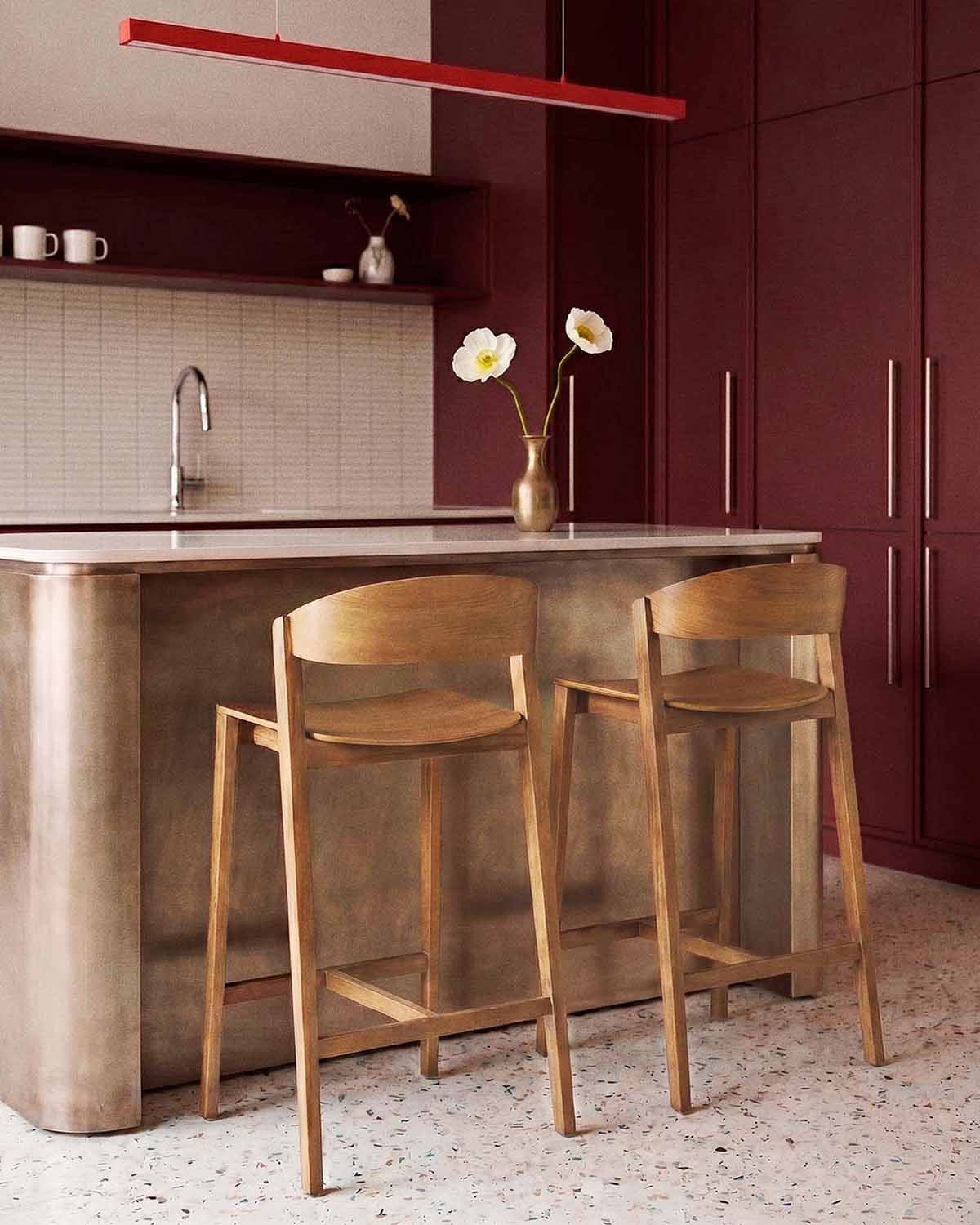 Pack 2 Barhocker aus Eichenholz Laly, Galeriebild 2