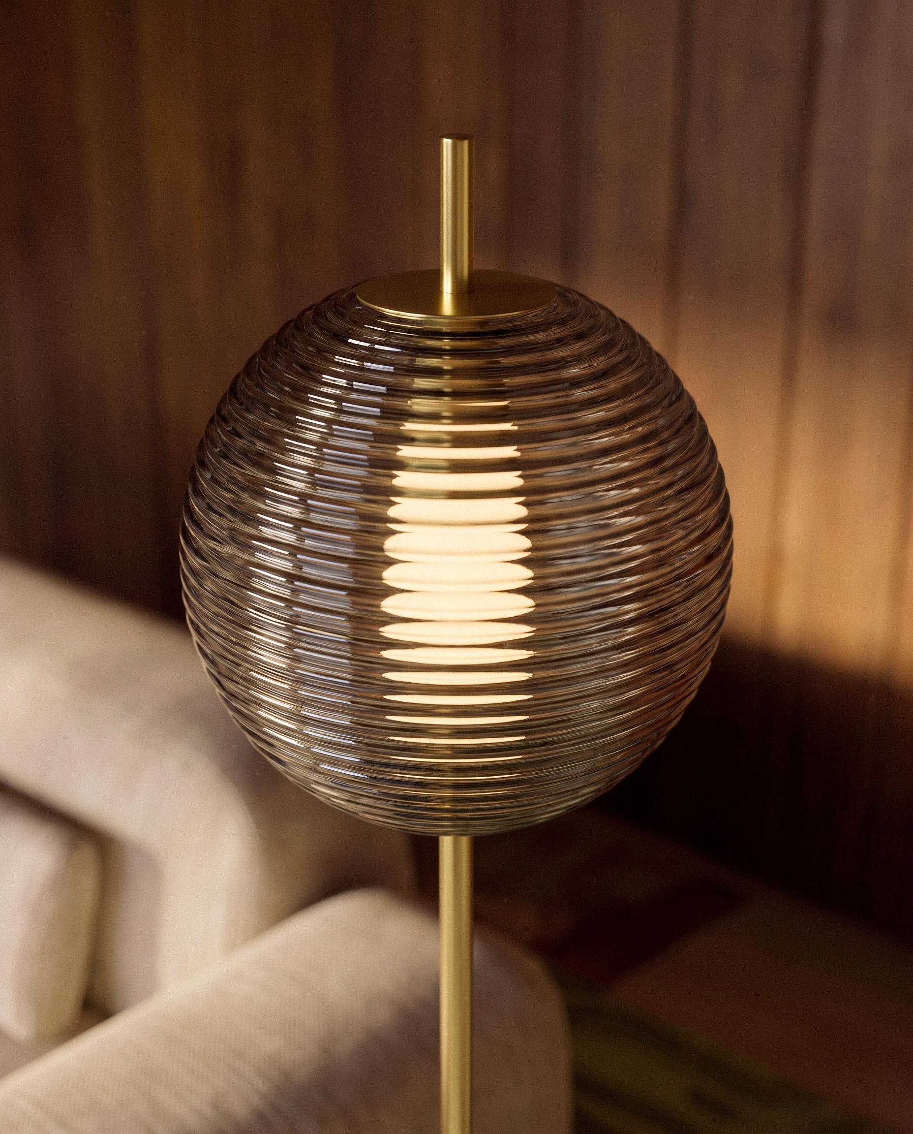 Kugelförmige LED-Stehleuchte aus Metall, dimmbar Samil, Galeriebild 3