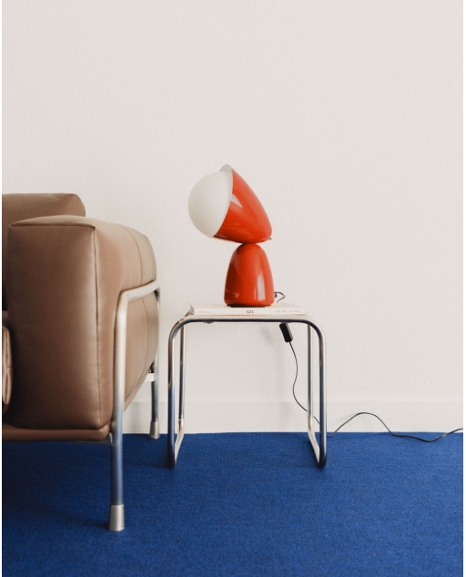 Tischlampe aus Metall und Glas Lucita