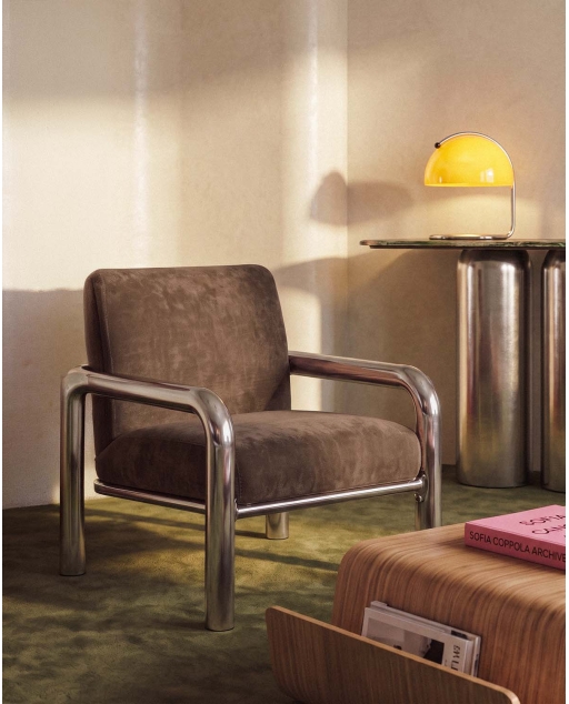 Sessel aus Metall und Stoff Liuban