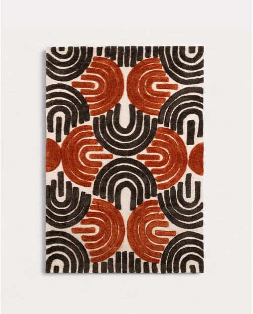 Handgefertigter Teppich 236x165 cm aus Polyester Zanas