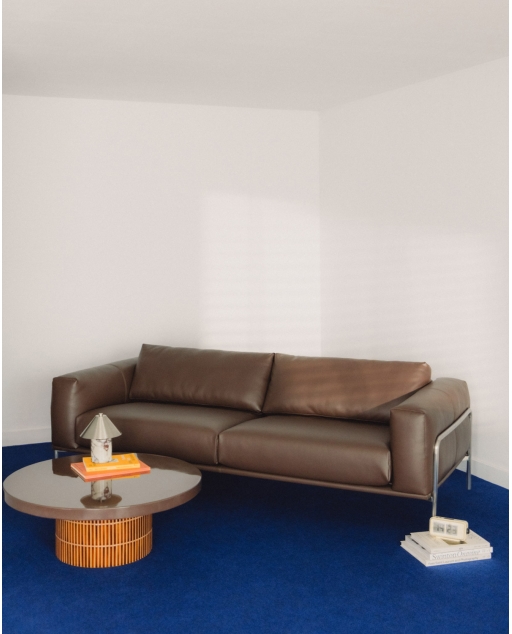 3-Sitzer-Sofa aus Metall und Kunstleder Jahir