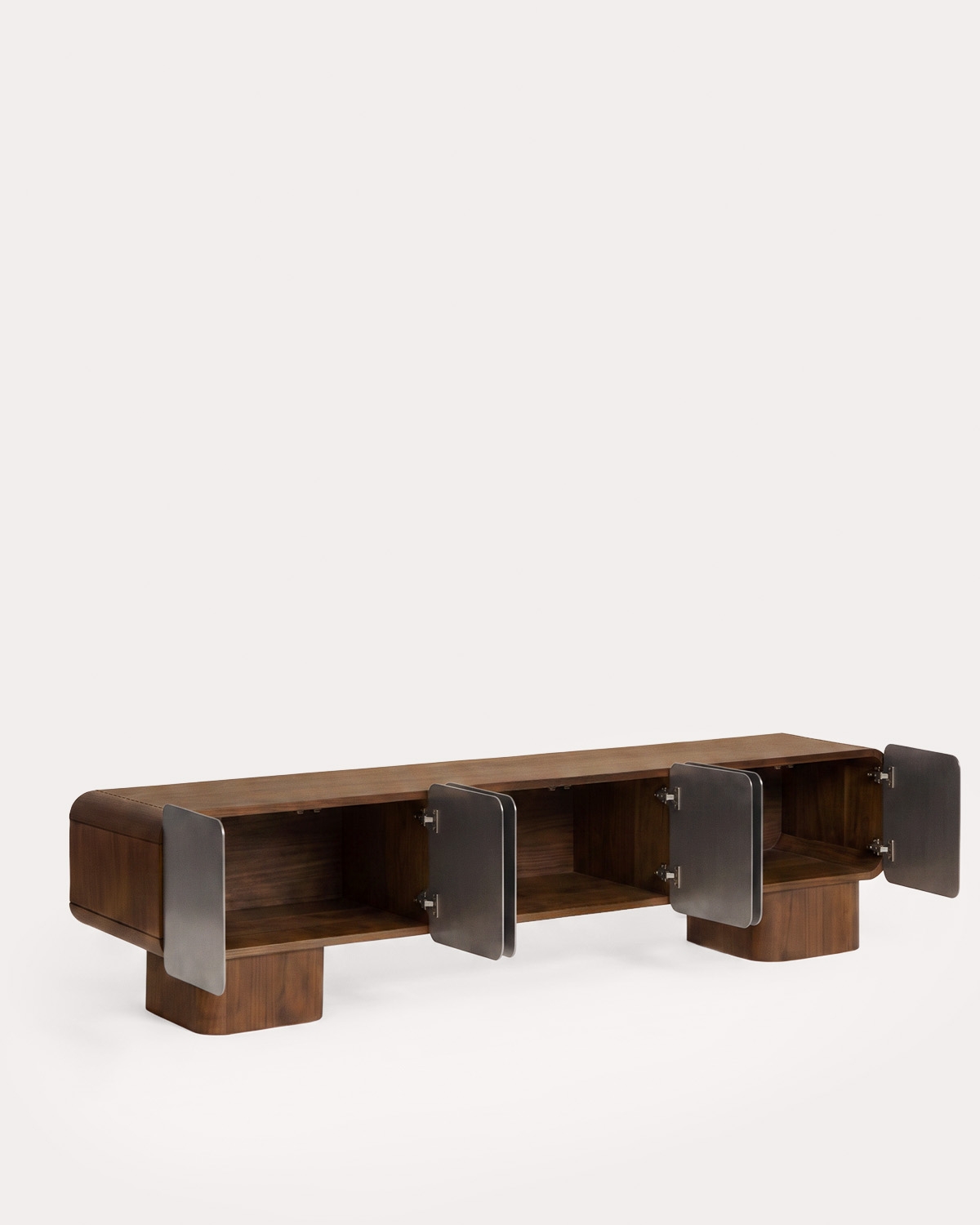 TV-Schrank mit 6 Türen 240x50 cm aus Mangoholz und Metall Arties, Galeriebild 2