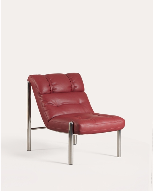 Sessel aus Metall und Kunstleder Libni