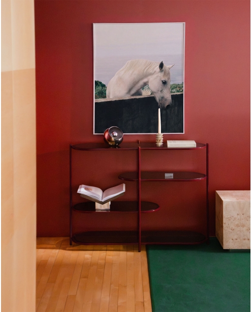 Regal 90x125 cm aus Metall und gehärtetem Glas Yerry