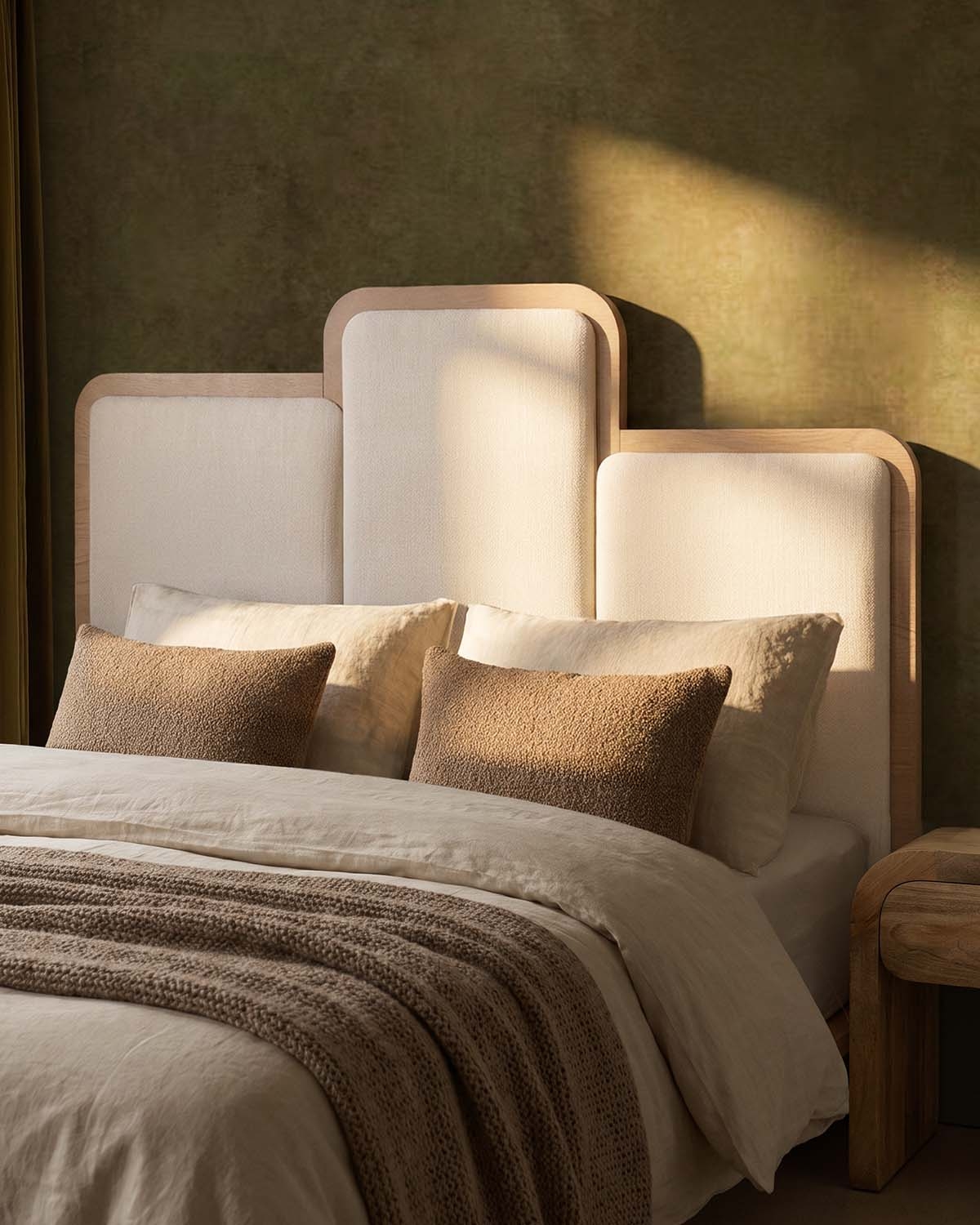 Kopfteil aus holz und stoff für bett Saulo, Galeriebild 2