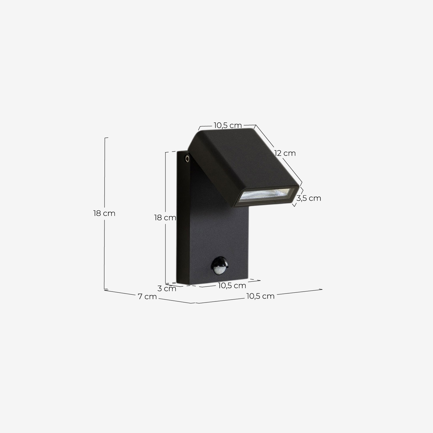 LED-Außenwandleuchte aus Aluminium Ezan, Ma&szlig;e