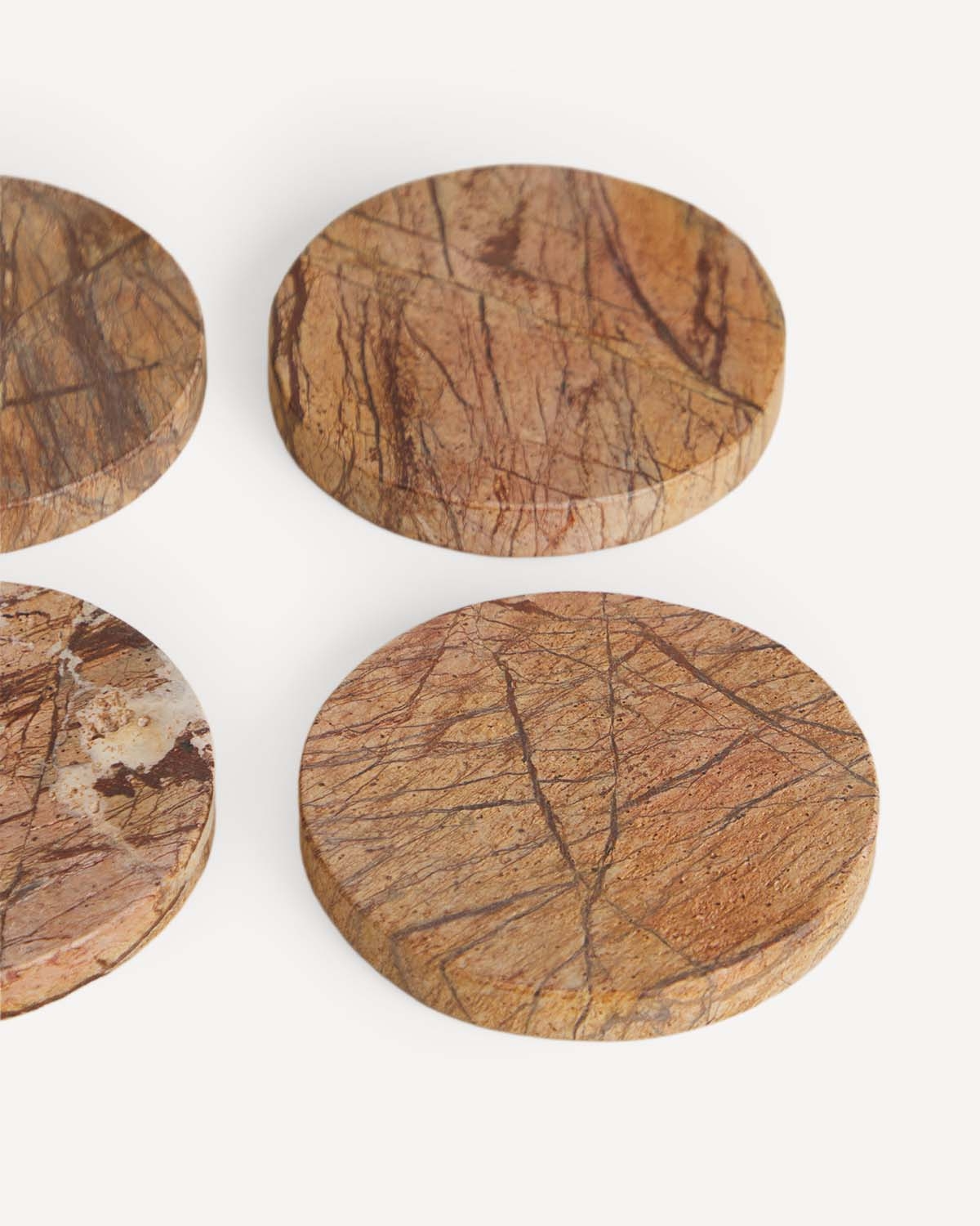 Set mit 4 runden Untersetzern Ø10 cm aus Marmor Minao, Galeriebild 4
