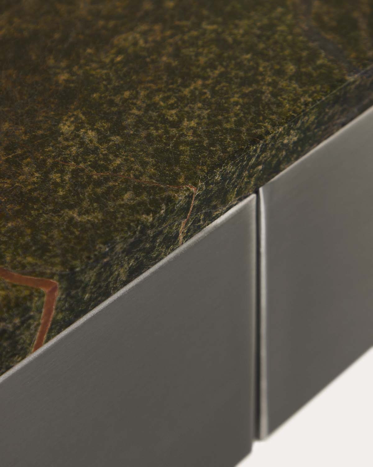 Rechteckige Wand-Flurkonsole 80x25 cm mit 2 Schubladen aus Marmor und Metall Ulfhild, Galeriebild 5