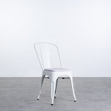 Quadratisches Kissen aus Kunstleder für Stuhl Industrial