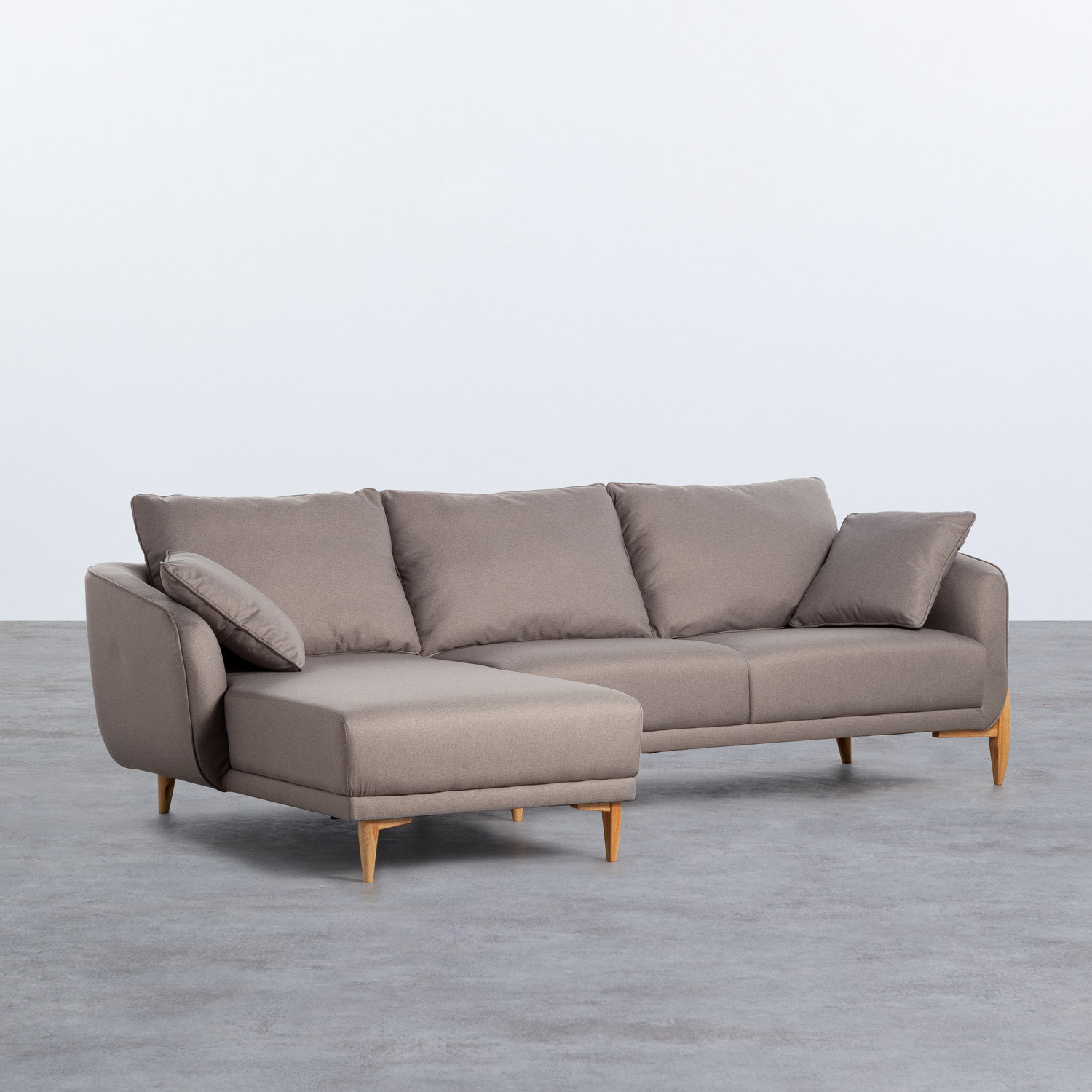 Sofa Chaiselongue links 4-Sitzer- aus Stoff Rhemy - themasie.com