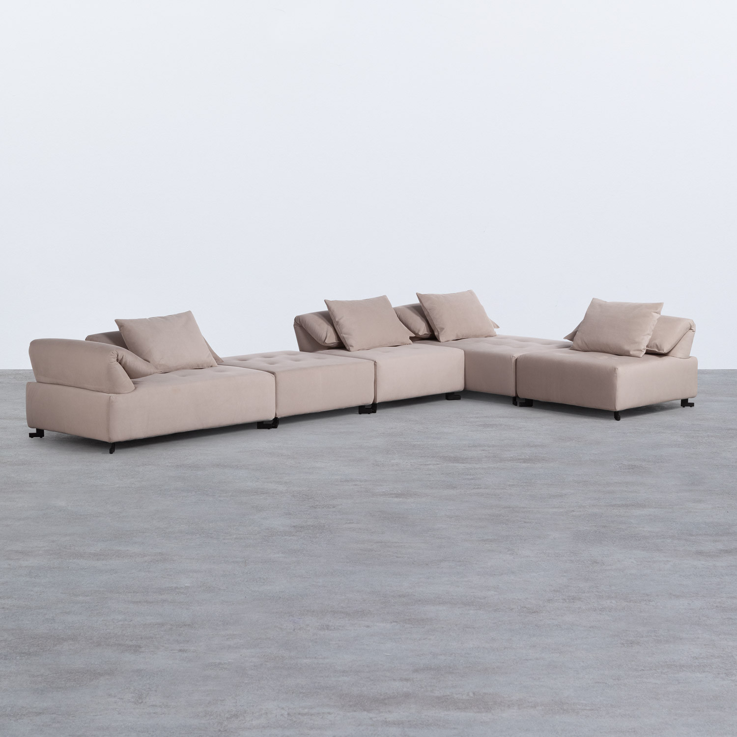 Modulares Sofa mit Chaiselongue rechts aus Stoff Cinda, Galeriebild 1