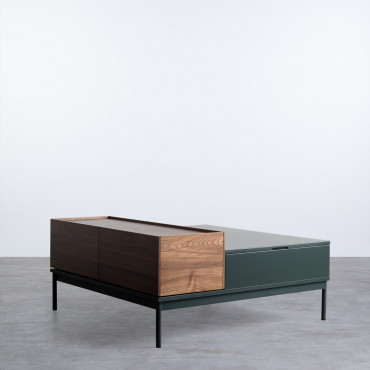 Couchtisch Quadratisch aus MDF und Metall (100x100 cm) Kaste - themasie.com