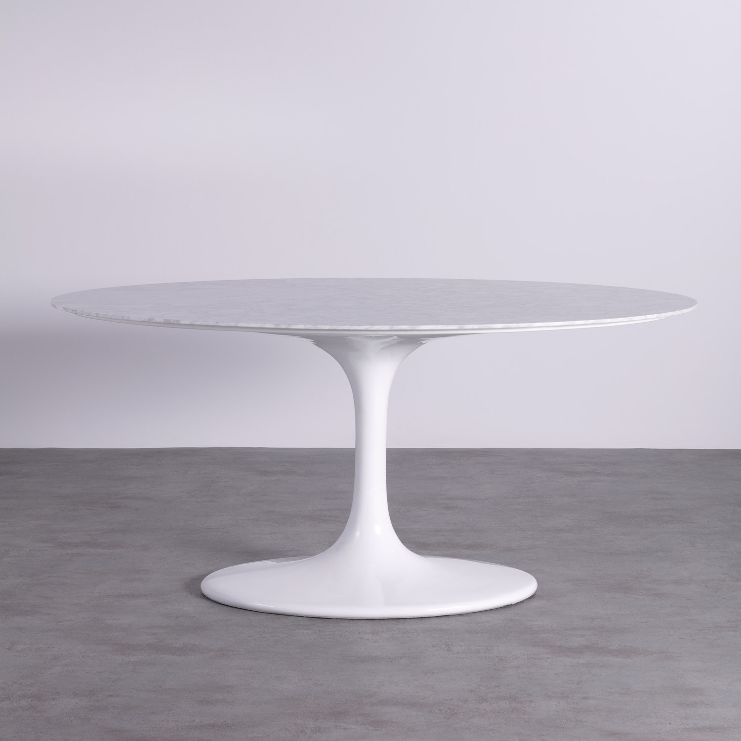 Ovaler Esstisch aus Marmor und Aluminium (160x100 cm) Uva Freya