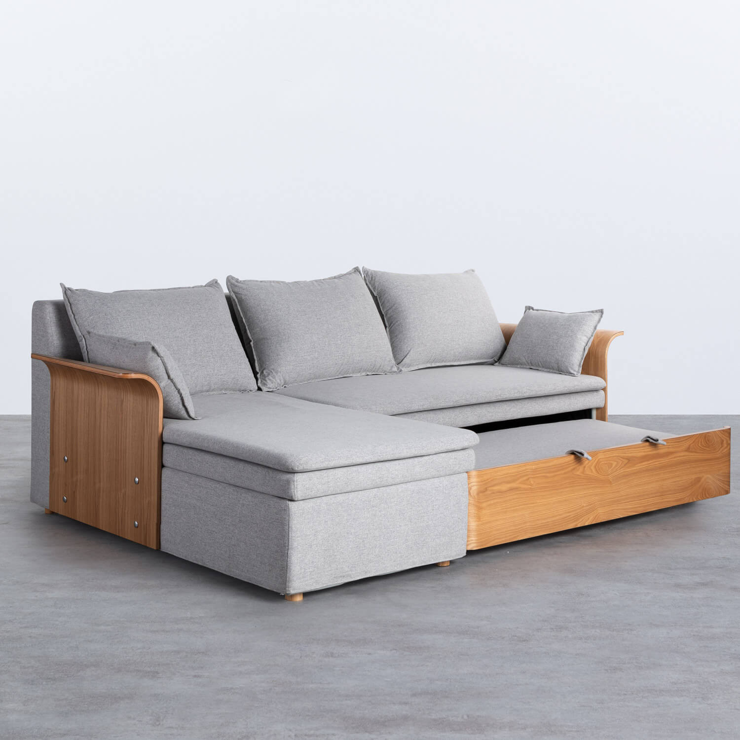 Sofá Cama Chaise Longue Izquierda 3 Plazas en Tela Nato - themasie.com