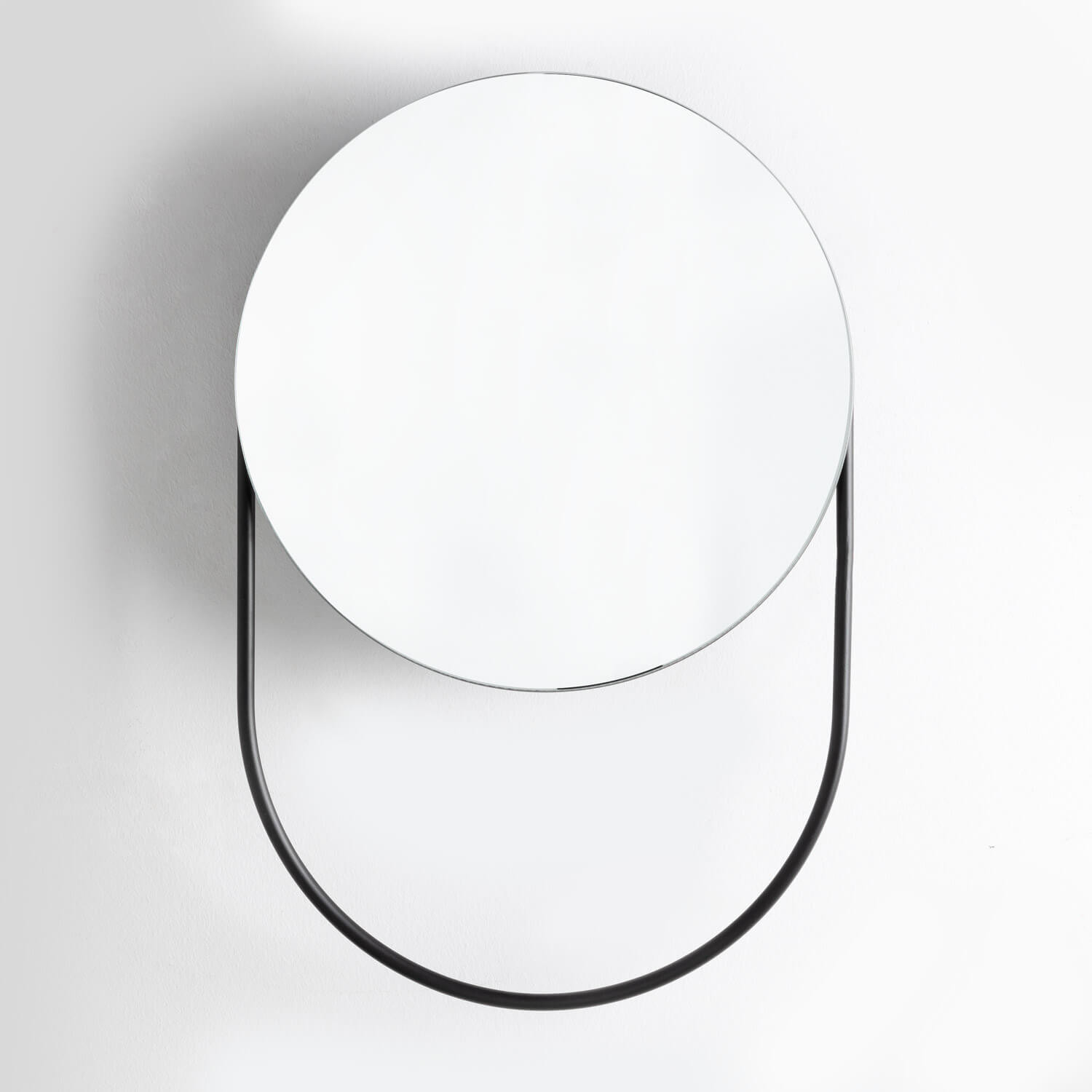 Espejo de Pared con Almacenaje y Toallero en Acero (Ø50 cm) Mairin, imagen de galería 1