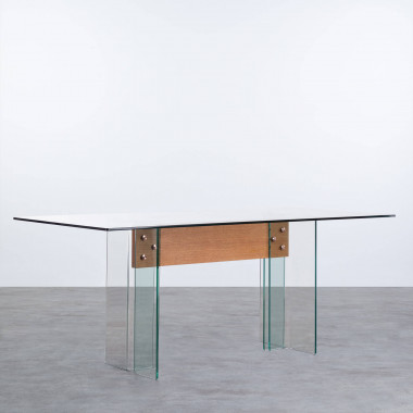 Mesa de Comedor Rectangular de Cristal Templado y MDF (180x90 cm) Marsali