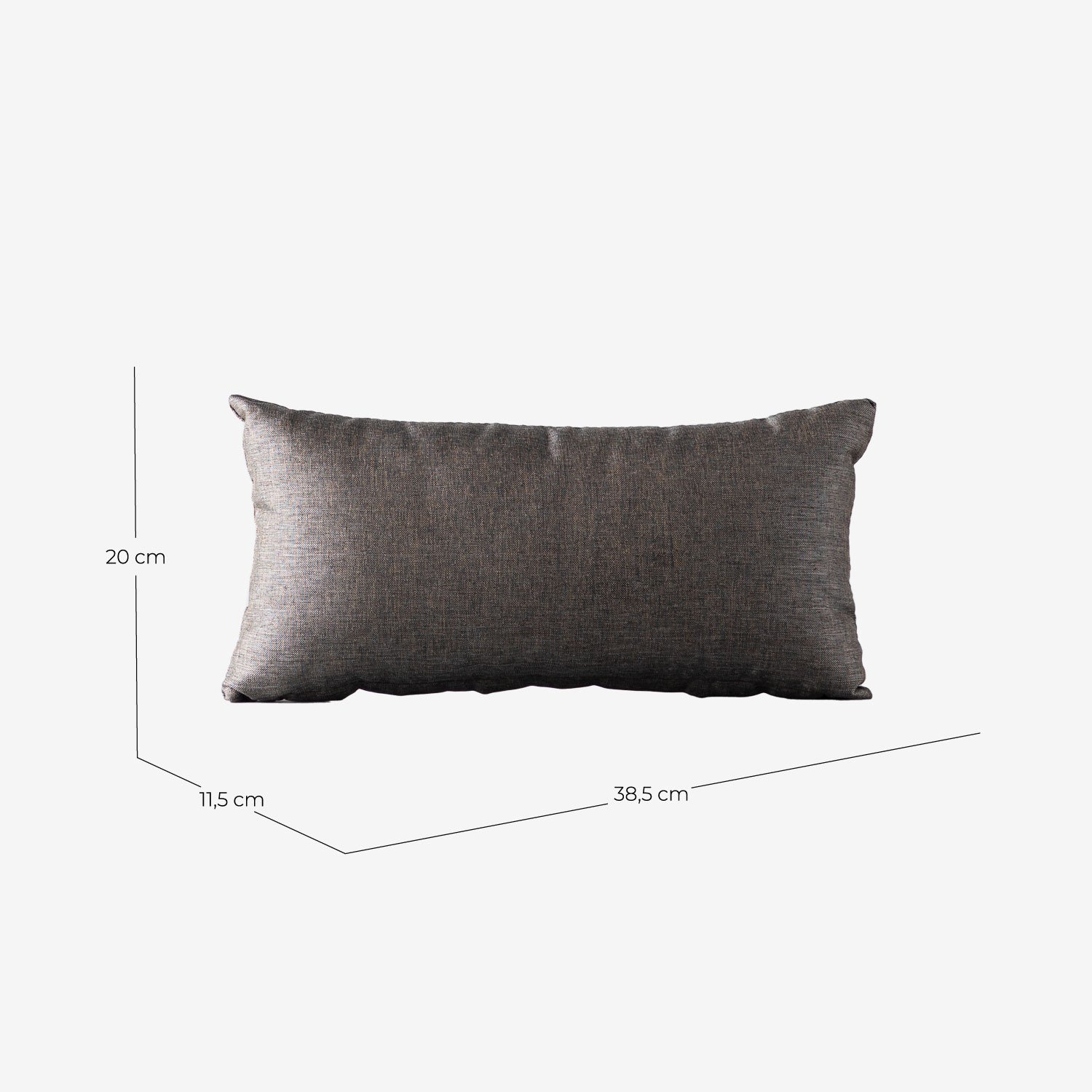 Cojín de Exterior Rectangular de Tela (20x38,5 cm) Kreta, medidas