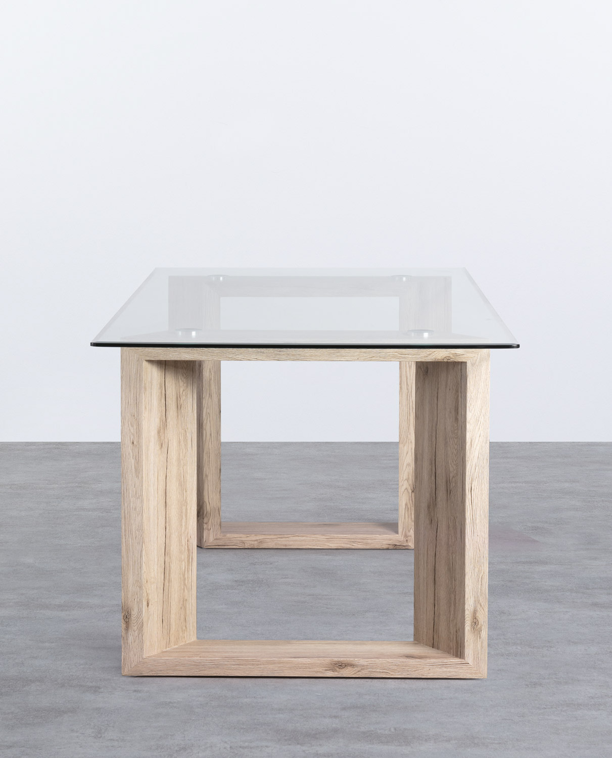 Mesa de Comedor Rectangular en MDF y Cristal (160x90 cm) Vetro, imagen de galería 2