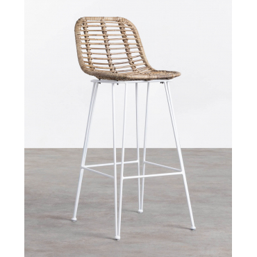 Taburete de madera metal plegable, silla plegable, 67 x 36 x 44 cm