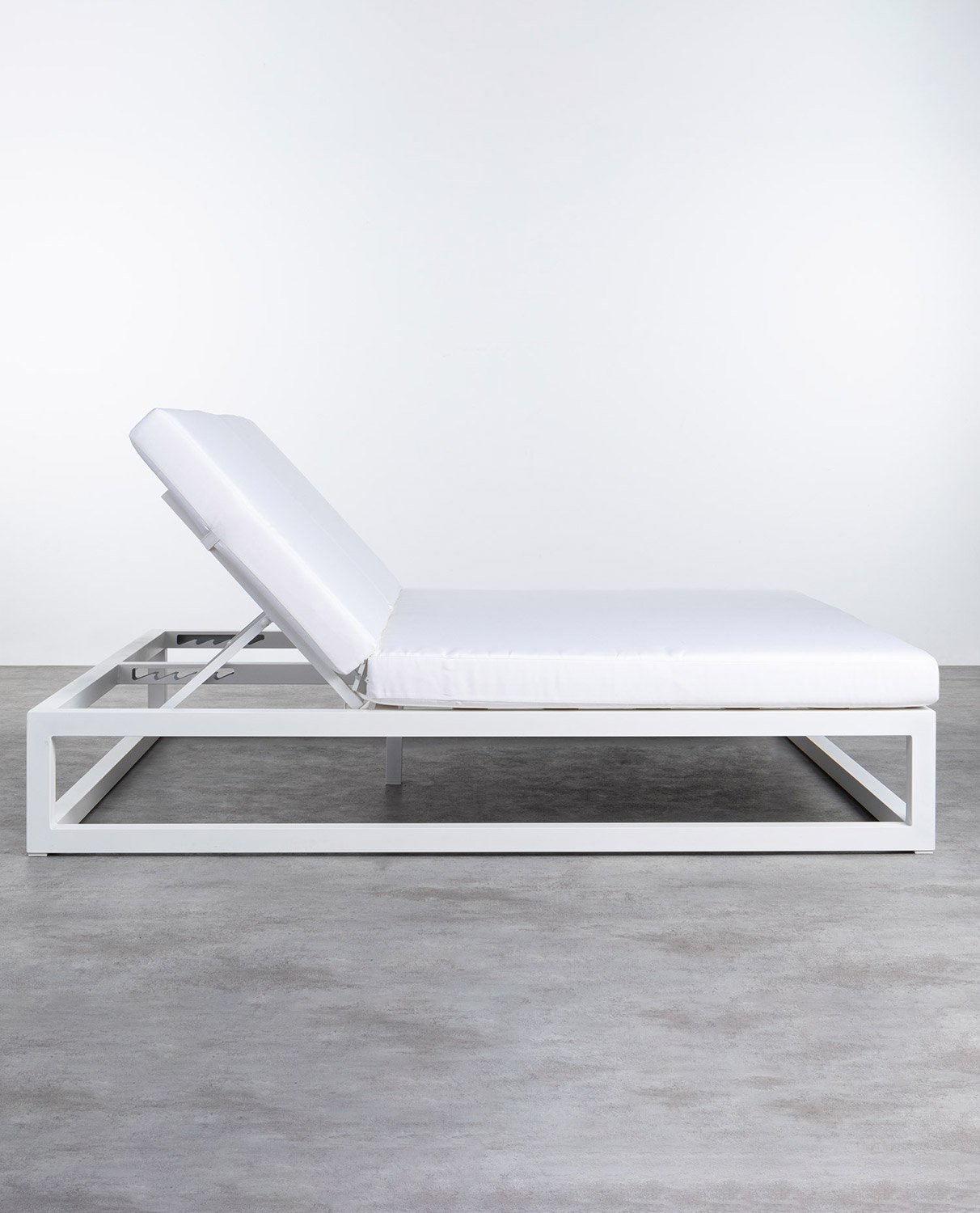 Tumbona Doble Reclinable de Aluminio con Cojín de Tela Kewin, imagen de galería 2