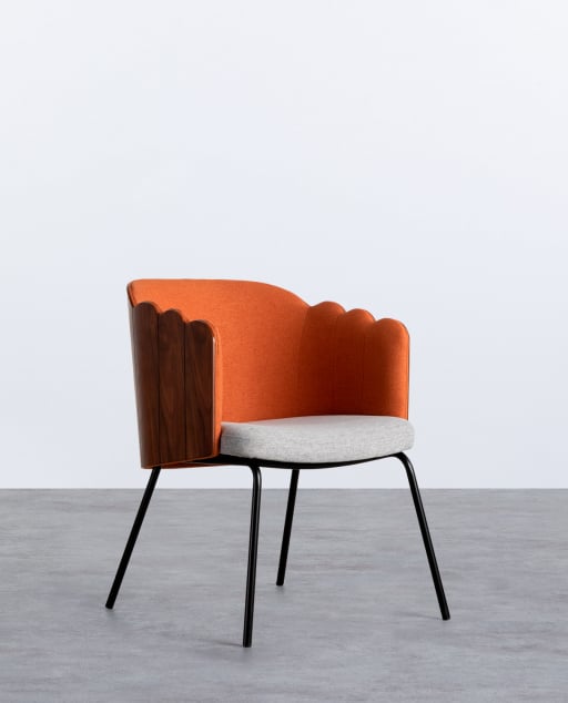 Silla de Comedor de Madera y Tela Rene