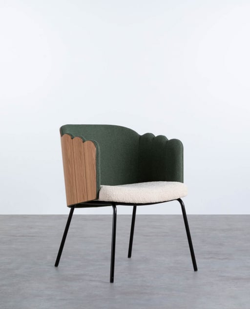 Silla de Comedor de Madera y Tela Rene