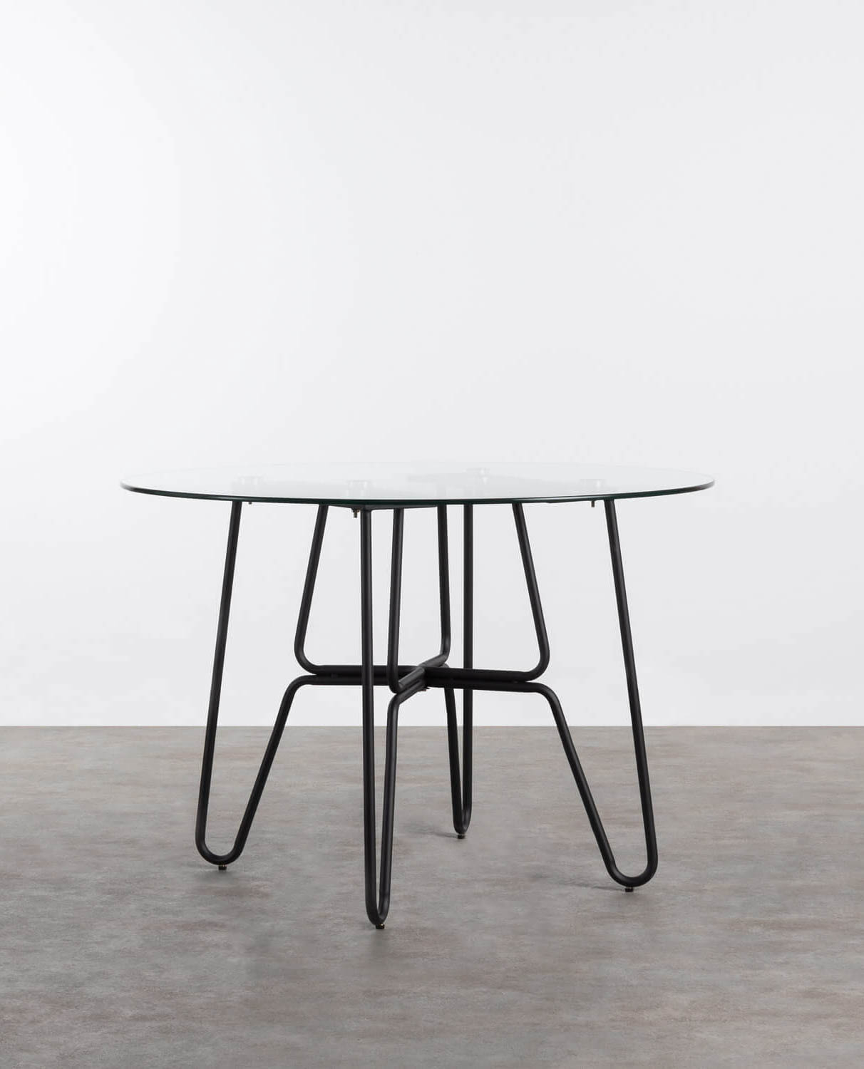 Mesa de Comedor de Cristal Templado y Metal  ( Ø110 cm) Aldab, imagen de galería 2