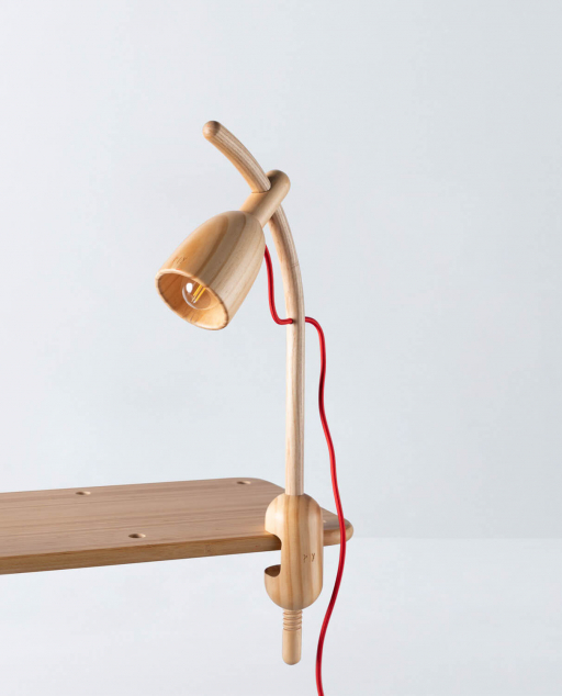 Lámpara de Mesa con Pinza de Madera Piy