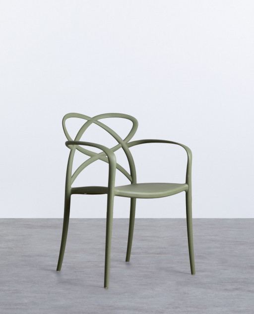 Silla de Comedor de Polipropileno con Reposabrazos Cielo