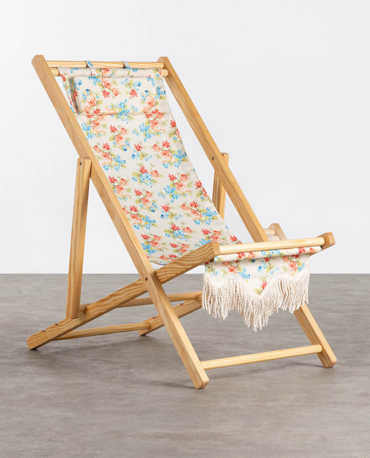 Hamaca Reclinable de Tela y Madera Capri, imagen de galería 1