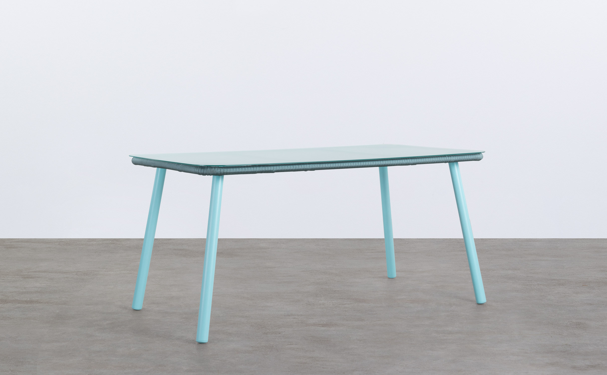Mesa de Exterior Rectangular de Aluminio y Cristal (160x90 cm) Drian, imagen de galería 1
