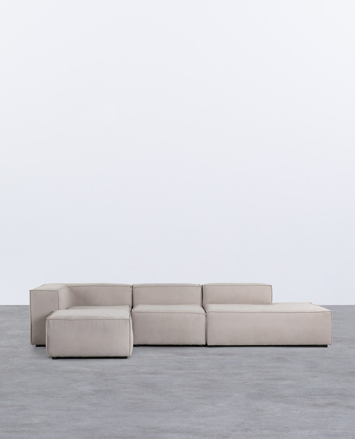 Sofá Modular Chaise Longue con Sillón y Sillón Esquinero de Tela Jordan