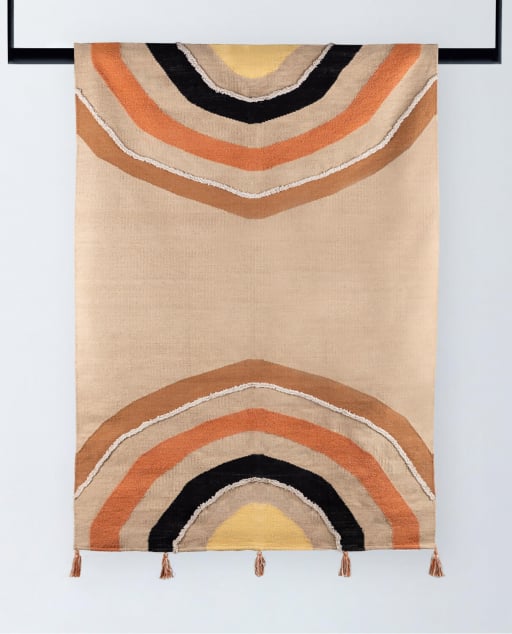 Alfombra Artesanal de Lana y Algodón (253X162 cm) Arcoíris