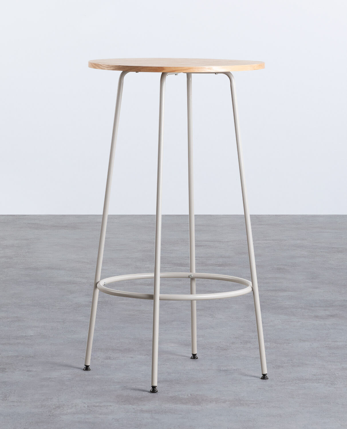 Mesa Alta Redonda de MDF y Acero (Ø60 cm) Tamba, imagen de galería 1