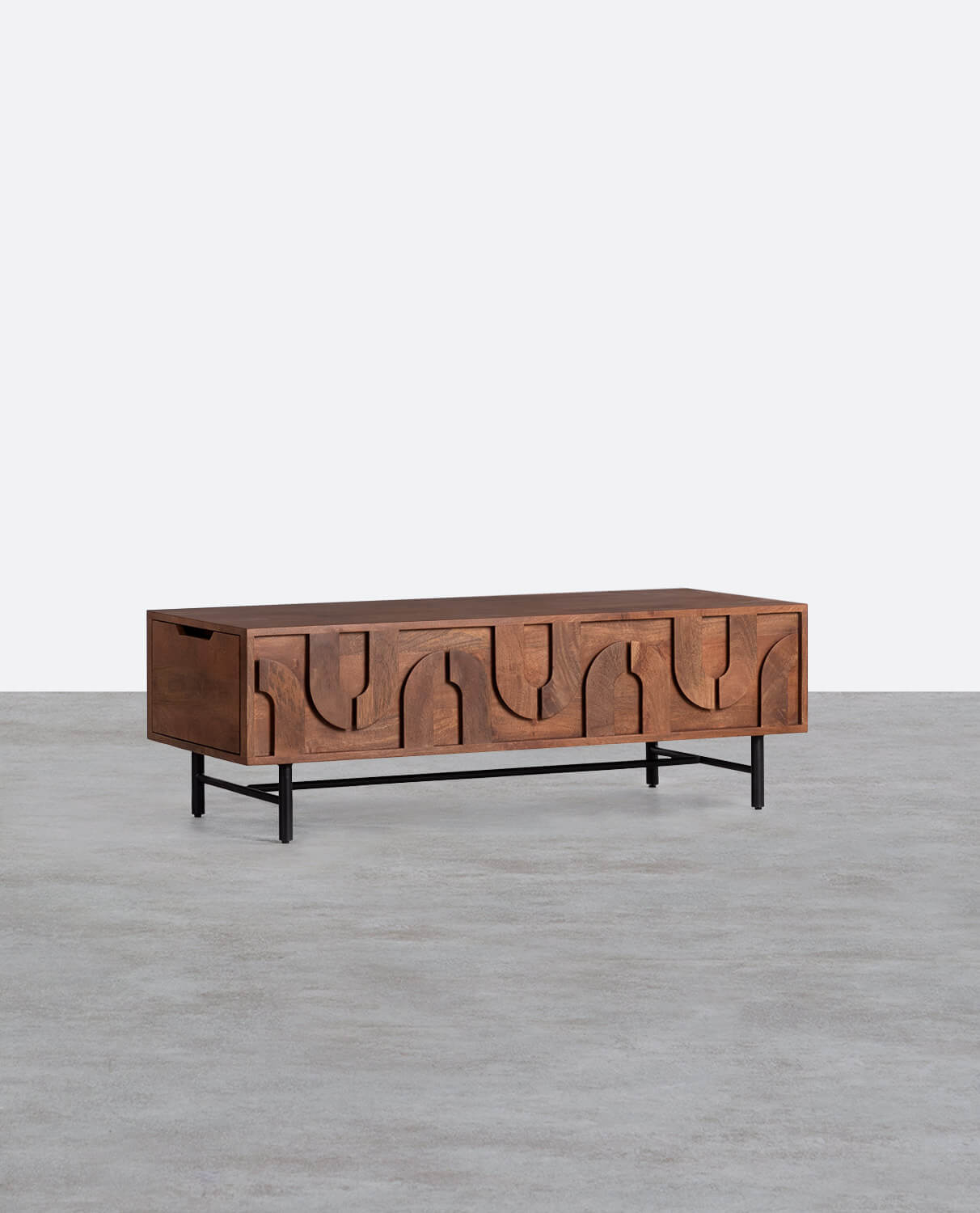 Mesa de Centro con dos Cajones de Madera de Mango Lenan, imagen de galería 1