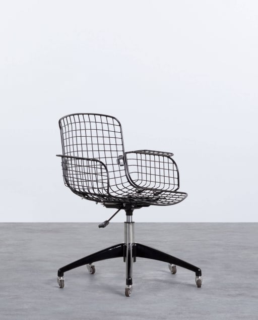 Silla de Escritorio Vintage con Respaldo Alto de Metal Aras