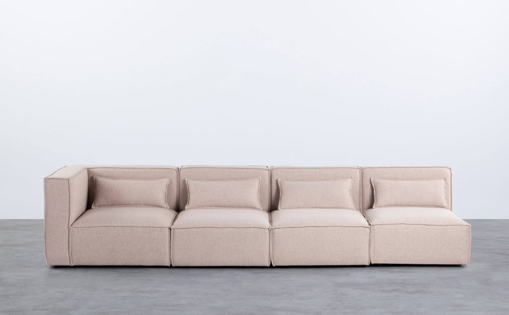 Sofá Modular de 4 Piezas con 3 Sillones de Tela Kilhe