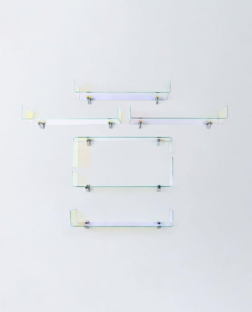 Conjunto de Estantes de Pared de Cristal Curvado Iris