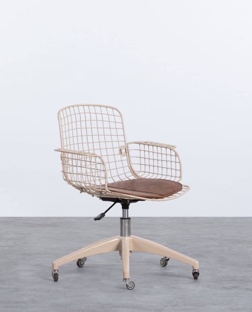 Silla de Escritorio Vintage con Respaldo Alto de Metal Aras