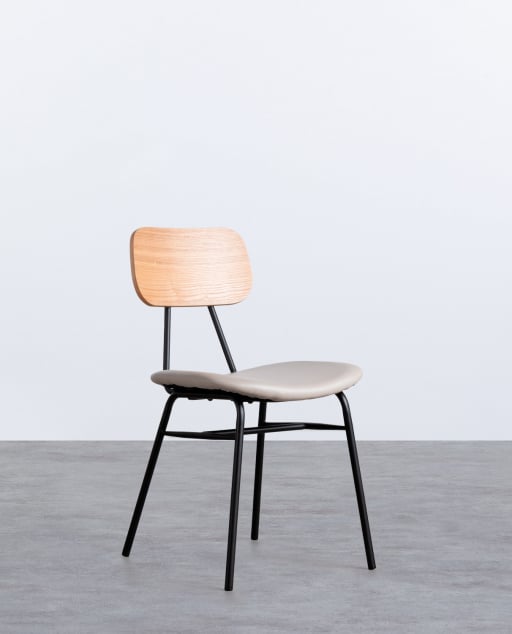 Pack 2 Sillas de Comedor de Madera y Polipiel Tallor