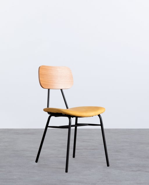 Pack 4 Sillas de Comedor de Madera y Polipiel Tallor