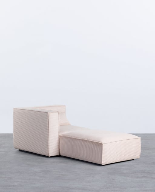 Sillón Esquinero Modular con Puff de Pana Gruesa Kilhe