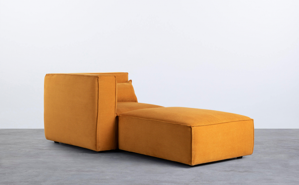 Sillón Esquinero Modular con Puff de Pana Kilhe